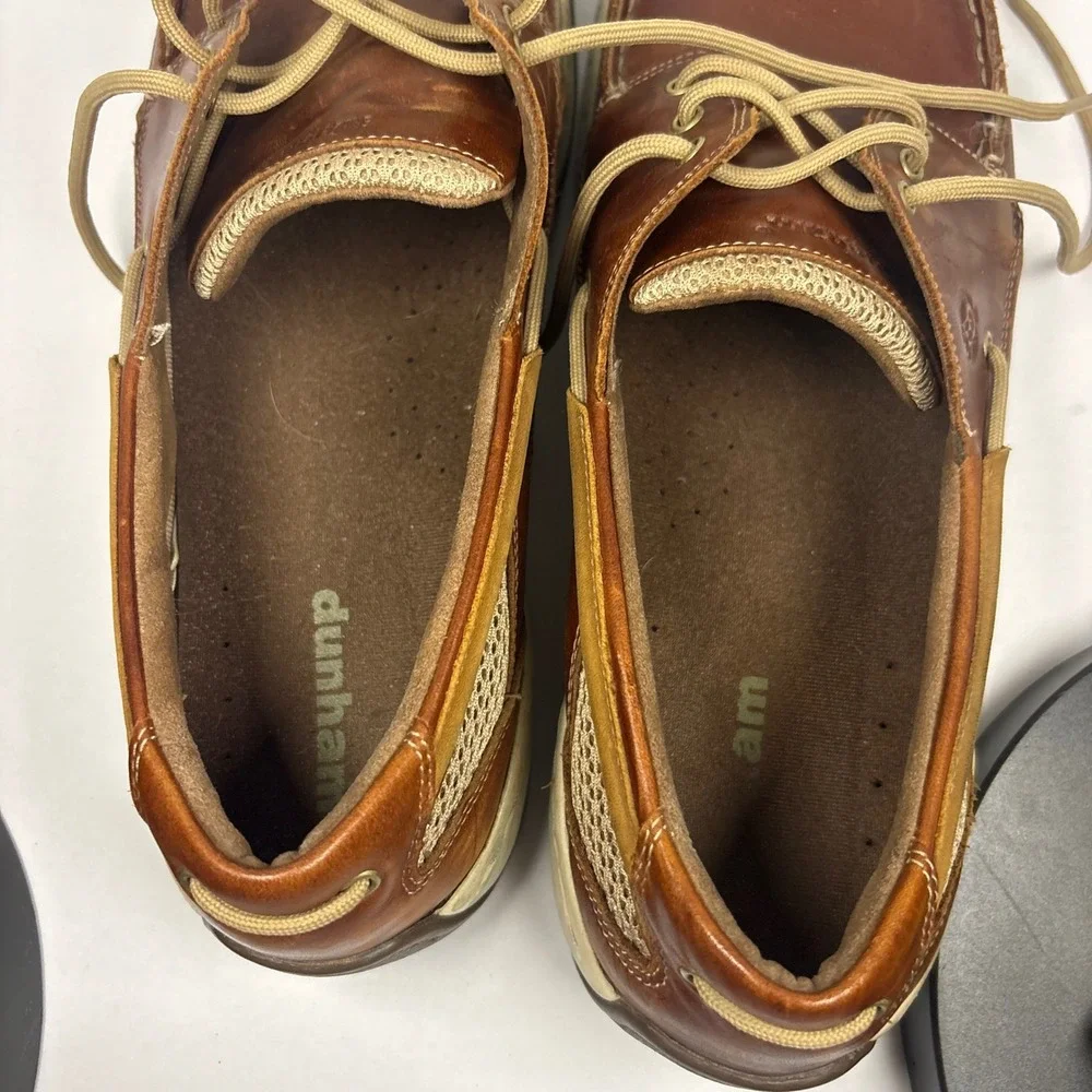 Dunham Captain Mens Brown Leather Mesh Boat Shoes Loafers MCN410BR Size 13 D